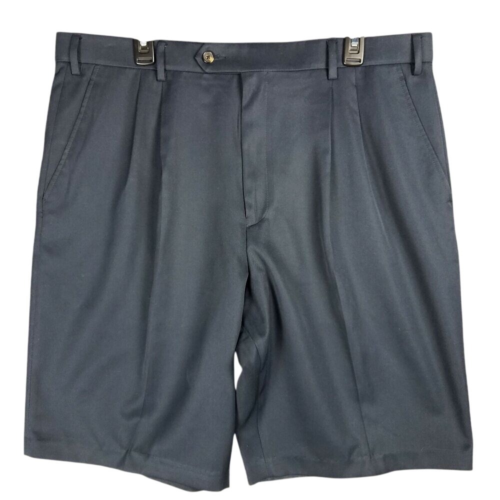 Greg Norman Shorts Mens 38 Golf Classic Pleated Bermuda Chino Relaxed Golfing